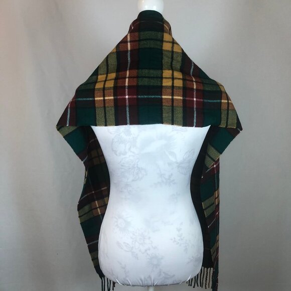 Vintage Tartan Plaid Scarf – Jewel Tone Winter Classic - Picture 9 of 13